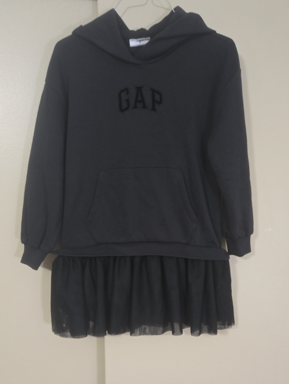 GAP Kids Girls Wicked Black Hoodie Dress with Tulle Skirt Defying Gravity Size 8